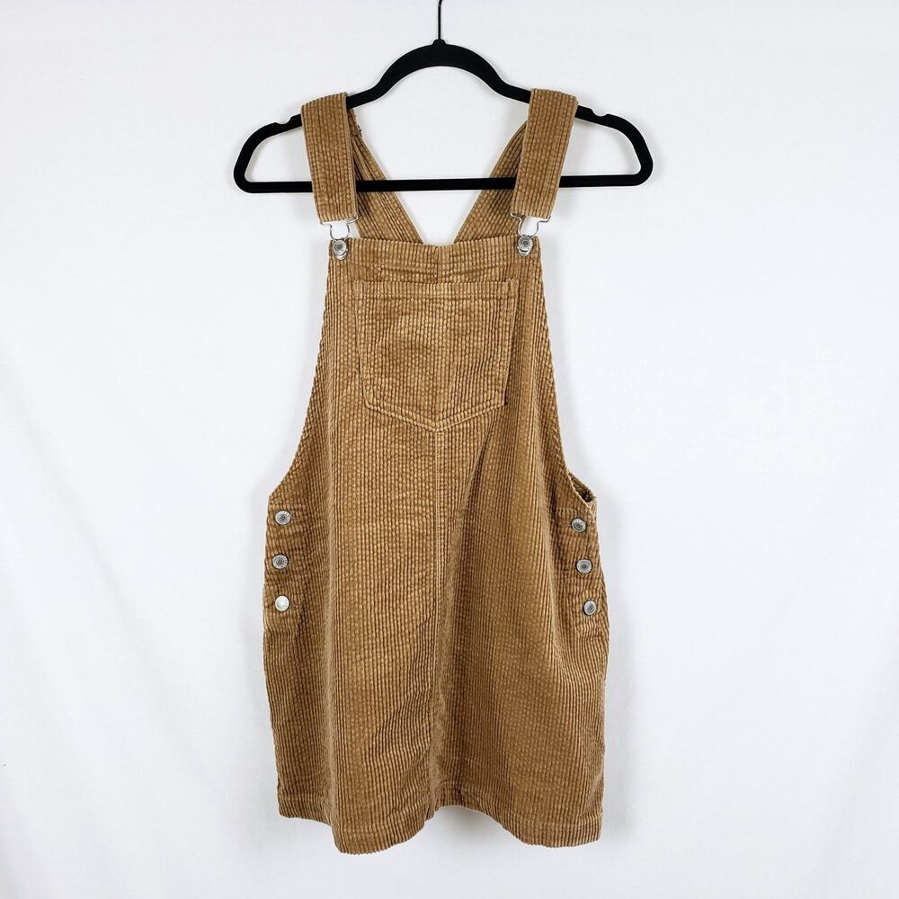 Love Tree Corduroy Overall Dress Womens L Brown Cottage Earthy Workwear